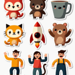 Cartoon Characters & Mascots - Sticker Sheet v12